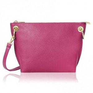 Leather Crossbody Bag - Pink